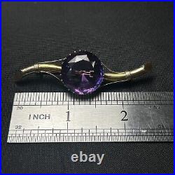 Rare Antique Imperial Russia Brooch twig Gold 56 Amethyst 10,44 grams 1890s