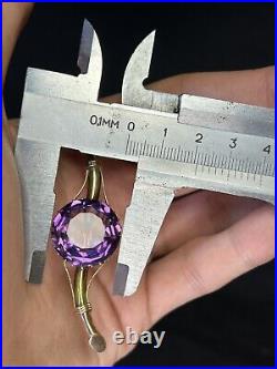 Rare Antique Imperial Russia Brooch twig Gold 56 Amethyst 10,44 grams 1890s