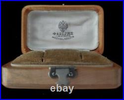 Rare Antique Imperial Russian Faberge Nephrite Diamond 56 Gold 14K Cufflinks RU