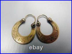 Rare Antique Imperial Russian ROSE Gold 56 14K Stud Ear Earrings Women's Jewelry