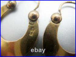 Rare Antique Imperial Russian ROSE Gold 56 14K Stud Ear Earrings Women's Jewelry