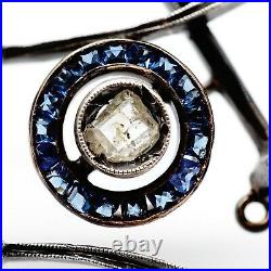 Rare Antique Russian Imperial Gold Diamond Sapphire Brooch Pin Romanov Jewelry