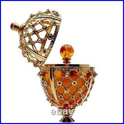 Rare Antique Solid 18K Gold Imperial Russian Faberge Egg Victor Mayer Amber Ruby