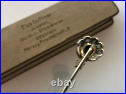 Rare Imperial Russian 14 56 EK Kollin Gold Turquoise Diamond Stick Pin brooch