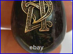 Rare Imperial Russian Faberge 14k Gold 56 Egg Snake Pendant E. Kollin 1898's