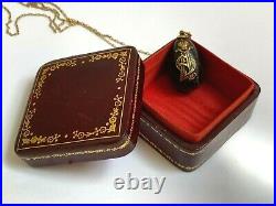 Rare Imperial Russian Faberge 14k Gold 56 Egg Snake Pendant E. Kollin 1898's