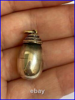 Rare Imperial Russian Faberge 14k Gold 56 Silver Egg Snake Pendant Kollin 1895's