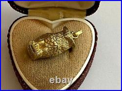 Rare Imperial Russian Faberge OWL Pendant Solid Silver Gild 88 & Diamonds