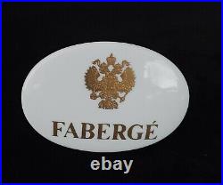Rare Original Faberge 24K Gold Porcelain Limoges Russian Imperial Eagle Display