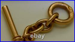 Rare antique Imperial Russian 38g heavy solid 14k gold pocket watch chain fob