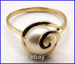 Ring Gold 585 Jewelry Ideal Condition Pearl 2,5g Imperial Soviet Vintage Women's