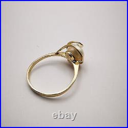 Ring Gold 585 Jewelry Ideal Condition Pearl 2,5g Imperial Soviet Vintage Women's