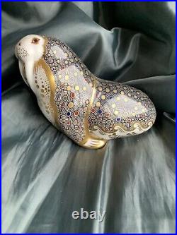 Royal Crown Derby Paperweight RUSSIAN WALRUS Gold Stopper