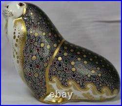 Royal Crown Derby RUSSIAN WALRUS Paperweight with Gold stopper. RARE