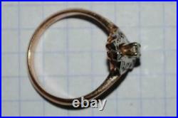 Royal Rare Vintage Soviet USSR Russian GOLD 583 14K RING YAKUTIA Diamond Size 7