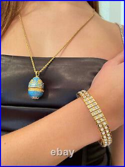Royal Russian Faberge egg Handmade Jewelry Fabergé Egg SET Birthday Blue gift
