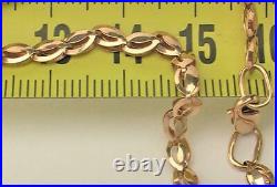 Royal Vintage Original Russian Solid Rose Gold 585 14K Bracelet Chain 19 cm