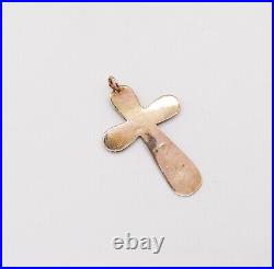 Russia 1843 St. Petersburg Orthodox Crucifix Cross In Engraved 14Kt Yellow Gold