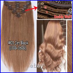 Russian 8A Clip in Real Double Weft Human Remy Hair Extensions 170G Bleach White