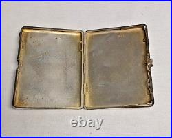 Russian Antique Sterling Silver Gold Enamel Cigarette case 84 Zolotniki Imperial