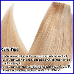 Russian Clip In Human Real Hair Extensions One Piece 100% Remy Thick Weft Blonde