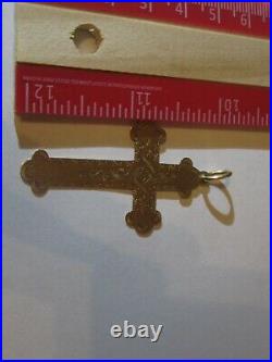 Russian Cross Pendant, Antique, Imperial Russian 14k Gold, 56.2.67 Grams