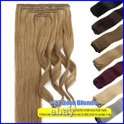 Russian Double Weft Clip In Remy Human Hair Extensions THICK Full Head 12-24Inch