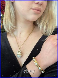 Russian Easter Egg Faberge Egg Pendant Gold 24k HANDMADE Locket + bracelet HMADE