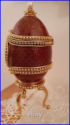 Russian Eggs Faberge Clock HANDCARVED Natural Egg VINTAGE FABERGE Brown Son gift