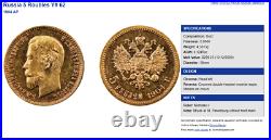 Russian Empire 1904 Gold 5 Rubles Emperor Nikolai II Imperial NGC MS66