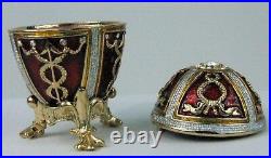Russian Faberge Red Replica with Royal Decor in golden trims E06-26-05