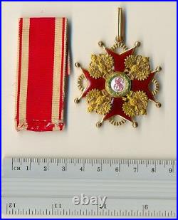 Russian Imperial Antique badge medal Order St. Stanislav Gold 2nd (1493b)