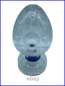Russian Imperial Faberge Clear Glass Egg/ Double Headed Eagle