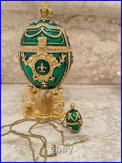 Russian Imperial Faberge egg & Faberge egg necklace Emerald