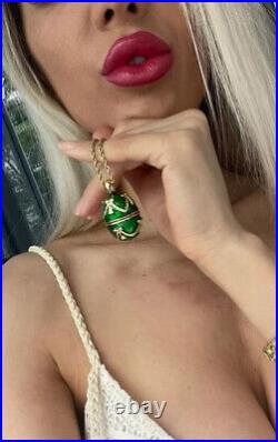 Russian Imperial Faberge egg & Faberge egg necklace Emerald