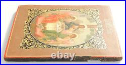 Russian Imperial Icon Holy Trinity Jesus Gold Christian Cross Egg Oil Paintin