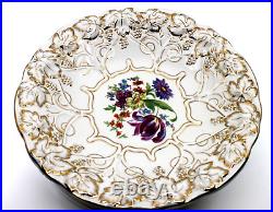 Russian Imperial Lomonosov Grape Leaves Gold Floral Serving Bowl 11 #92