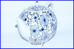 Russian Imperial Lomonosov Porcelain BIG 67.6 fl oz Teapot Bindweed 22 Gold Blue