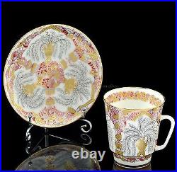 Russian Imperial Lomonosov Porcelain Bone Tea cup & saucer Golden Vases Gold