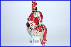 Russian Imperial Lomonosov Porcelain Decanter wine Red Rooster Russia 22k Gold