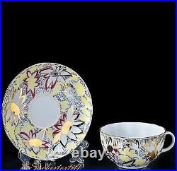 Russian Imperial Lomonosov Porcelain Hard Tea Set Golden Camomiles 6/14, NEW