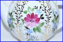Russian Imperial Lomonosov Porcelain Hard Teapot Tulip Golden Herbs 22 Gold RARE