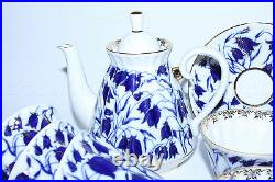 Russian Imperial Lomonosov Porcelain Tea set Bluebells 6/14 service Bells Gold