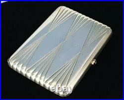 Russian Imperial Silver 84 Art Deco Cigarette Case Vesta Snuff Box Gold Ruby 14K