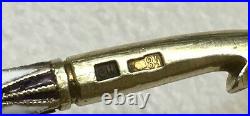 Russian Imperial Silver 84 Enamel Gold Wash Big Spoon Hallmarked Weight 60 Grams