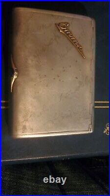 Russian Imperial Silver Cigarette Case Gold & Sapphire Lift