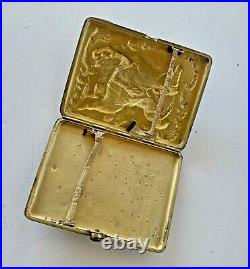 Russian Imperial Sterling Gold Cigarette Case Cossack Horseback Sign Petrov