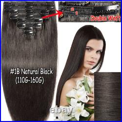 Russian Mega Thick Double Weft Real Remy Human Hair Extensions Clip In FULL HEAD