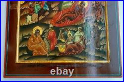 Russian Orthodox Christianity Imperial Icon Nativity Jesus Christ Oil Gold Paint