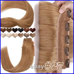 Thick One Piece Human Hair Extensions Clip In Real Russian Hairpiece Mix Colour